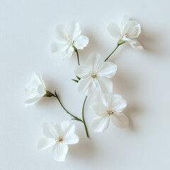 Obraz premium close up of white flowers on a white background