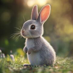 Fototapeta premium rabbit, 3d, animation, cartoon, cute rabbit, animal
