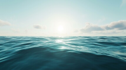 Fototapeta premium Ultra-realistic image of ocean water with a gradient transition from deep blue to turquoise near the shoreline 
