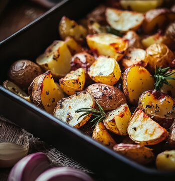 Gourmet roasted potatoes with rosemary