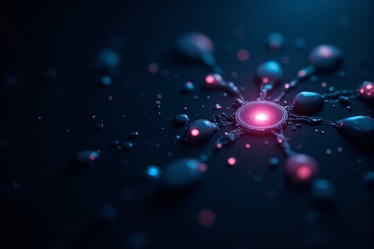 A minimalist concept of glowing shapes forming a supportive network