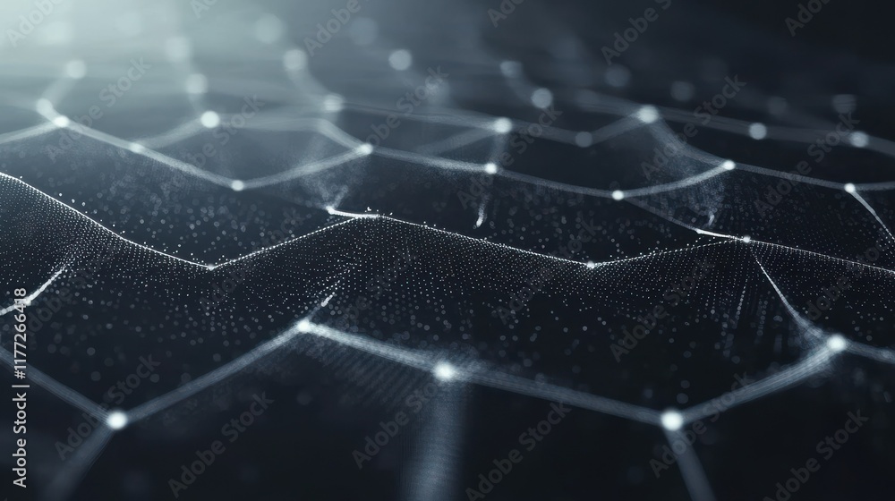 Poster digital technology background. abstract hexagons background with lines and dots. design for science,