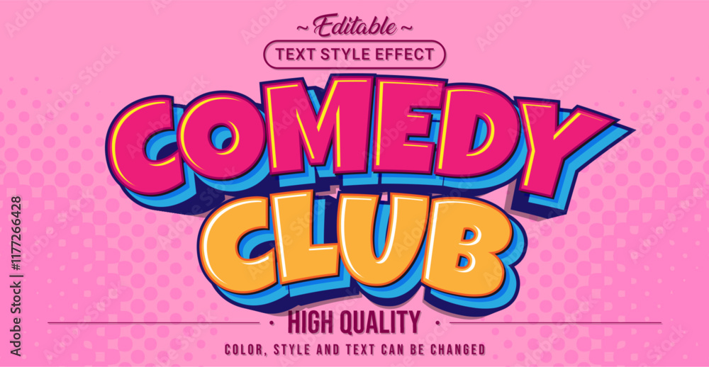 Poster editable text style effect - comedy club text style theme.