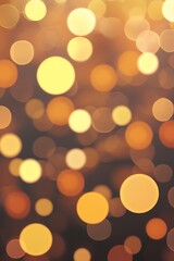 Fototapeta premium Shimmering golden bokeh backdrop with blurred lights