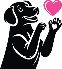 Dog and heart vector