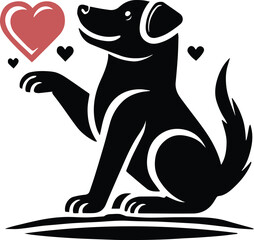 Dog and heart vector