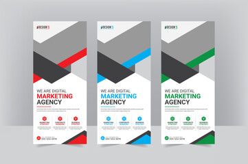 Corportae Digital Marketing Modern roll up banner design template

