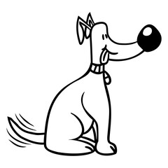 Cute Dog Big Nose Wagging Happy Excited Tail Comic Design Lover Art Vector Illustration Card T-Shirt Poster Sticker Graphic Print Decorative Drawing Isolated Logo Decoration Symbol Creative Cool Style