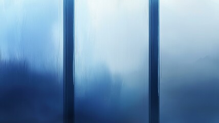 Fototapeta premium Ultra-realistic image of a frosty window with a gradient effect, shifting from icy blue to a soft white at the bottom 