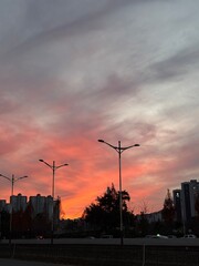 sunset over the city