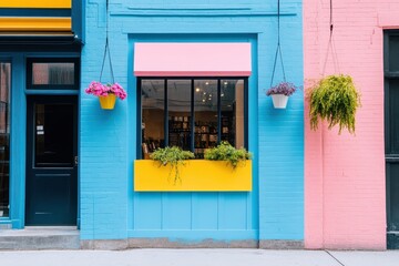 A vibrant digital storefront bustling with activity and colorful designs, showcasing a thriving online marketplace.