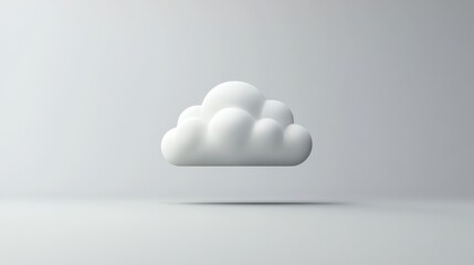Icon Cloud on Grey Gradient Background. Vector.