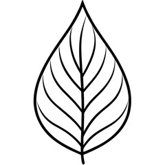 Modern Leaf Outline Vector