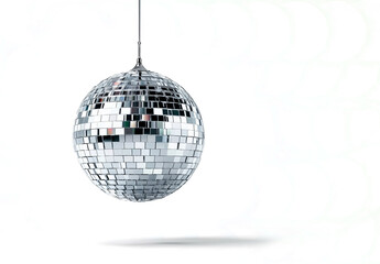  silver disco ball with mirrored mosaic tiles