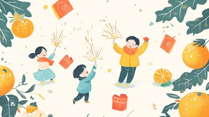 Vintage-inspired celebration featuring kids playing under pastel tones
