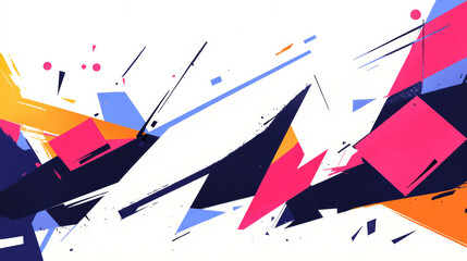 Fototapeta premium Dynamic abstract geometric shapes in vibrant colors