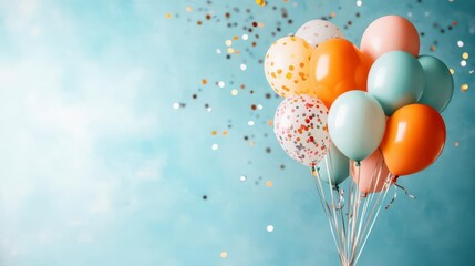 Fototapeta premium Joyful Burst of Colorful Balloons, Festive Celebration!