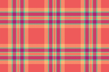 Vibrant coral, peach, and teal plaid pattern.  Perfect for textile design, fashion, website backgrounds, or scrapbooking projects.  Seamless repeat adds versatility.