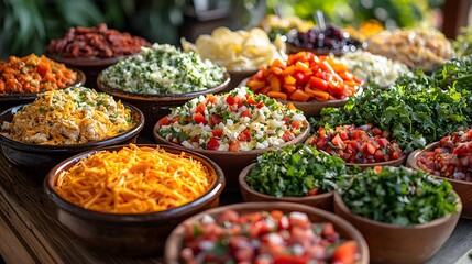 Colorful Salad Bar with Fresh Toppings