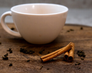 cup of coffee with cinnamon