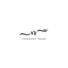 Minimalist XR Logo Design with Abstract Feather Element