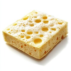 a yellow cleaning sponge with bubbles