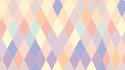A pattern of colorful diamond shapes in pastel hues creating a playful and modern design.