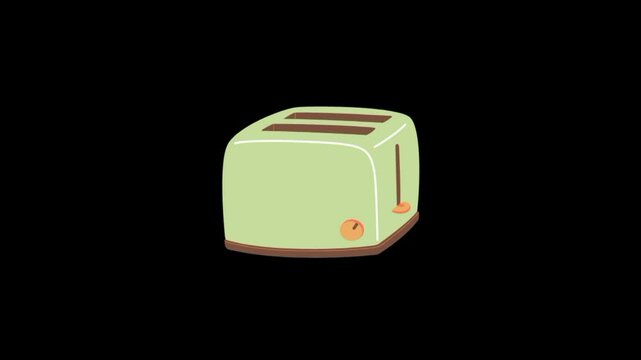 Toaster with a toast animation. Bread toaster 3d icon