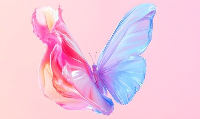 Obraz premium Abstract pastel butterfly with flowing wings.