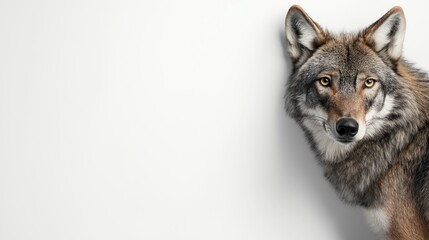 Obraz premium Charming wolf looking curiously at viewer
