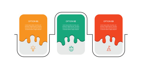 3 step line and table for business infographic template 