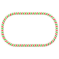 Fototapeta premium Candy Cane Christmas Frame: A festive and sweet frame for your holiday greetings, featuring a candy cane border in classic red and green. Perfect for adding a touch of Christmas cheer to your designs.