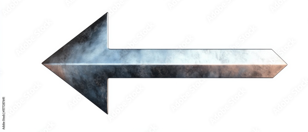Poster an arrow pointing to the left on a white background