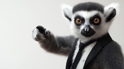 Obraz premium A dapper lemur dressed for business success