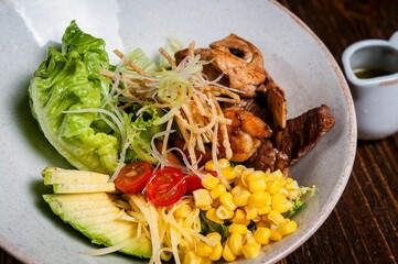 Vibrant salad bowl with fresh ingredients.