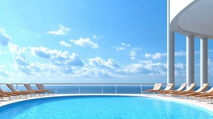 Obraz premium Relaxing summer vacation by the poolside, enjoying sun-soaked days and refreshing moments of leisure.