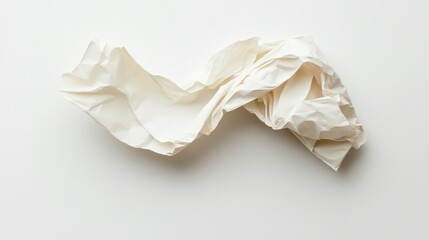 crumpled white paper on a white background