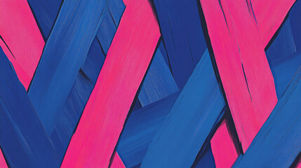 Obraz premium Vibrant abstract pattern with blue and pink brushstrokes