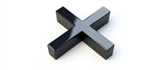 Obraz premium a black x symbol on a white background