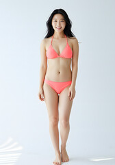 Fototapeta premium portrait of a Korean woman in bikini