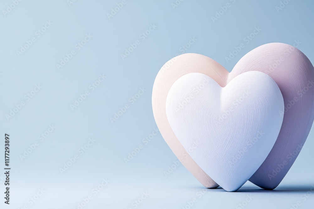 Aufkleber two heart shapes filled with soft gradient hues of pink and purple, positioned symmetrically on a cl