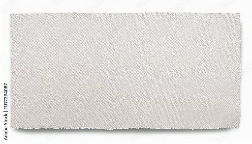Poster textured white paper with torn edges and subtle fabric pattern for crafting, stationery, graphic des
