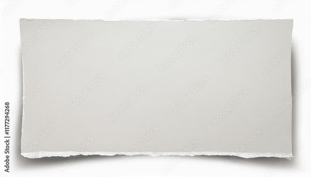 Poster textured white paper with torn edges and subtle fabric pattern for crafting, stationery, graphic des