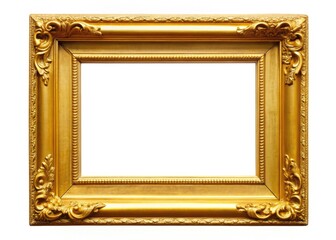 Elegant gold frame, 2x3 aspect ratio, perfectly cut out for invitations.  Isolated on a clean background.