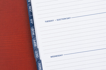 Empty day planner on desk