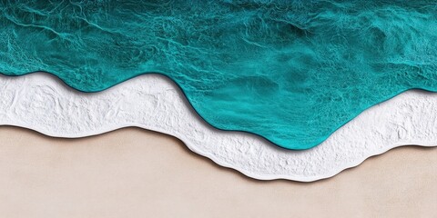 Obraz premium Gentle Ocean Waves Lapping Against Soft Sandy Shore at Tropical Beach Paradise