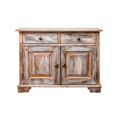 Rustic Charm: Two-Door Wooden Cabinet with Drawers 