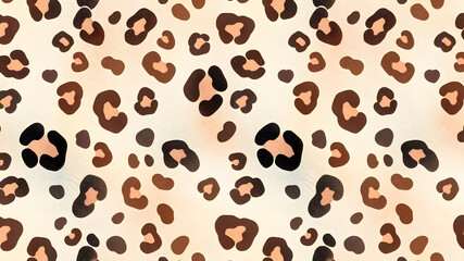 Obraz premium Watercolor animal skin pattern, Seamless Hand Drawn Abstract Watercolor Leopard Cheetah Skin Vector Pattern, Gradient Background.&nbsp; Generative AI