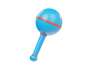 3d baby rattle icon 