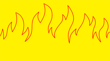 Background with fire lines. Outline of flames background. Continuous fire line design. Flame outline background. Fire Background. flame Background. doodle fire background. Flame Seamless Pattern.